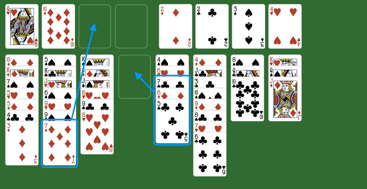 Use Free Cells in freecell