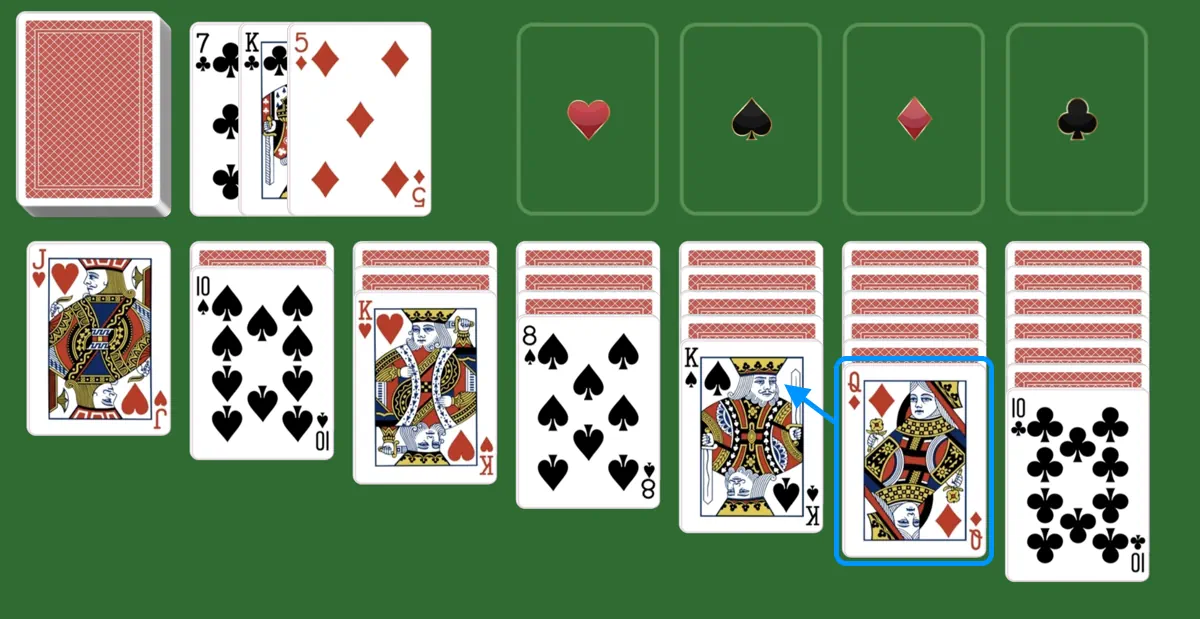 Move card in solitaire turn 3