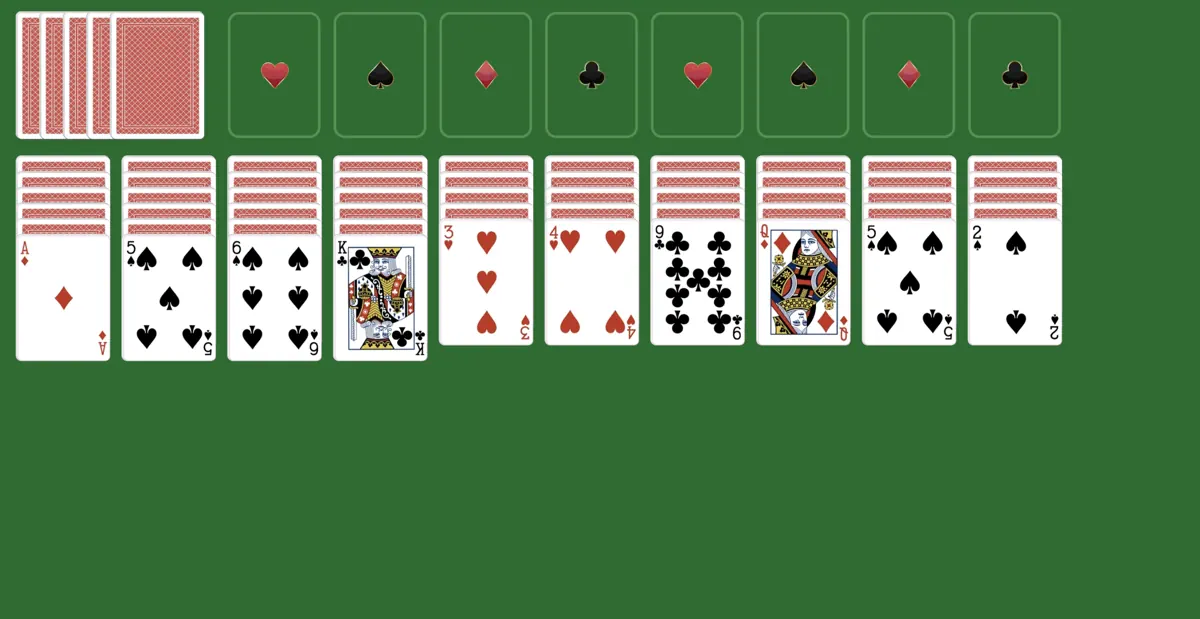 Deal cards in spider solitaire 4 suits