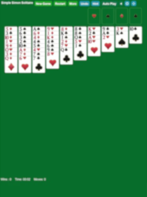Start Simple Simon Solitaire Game
