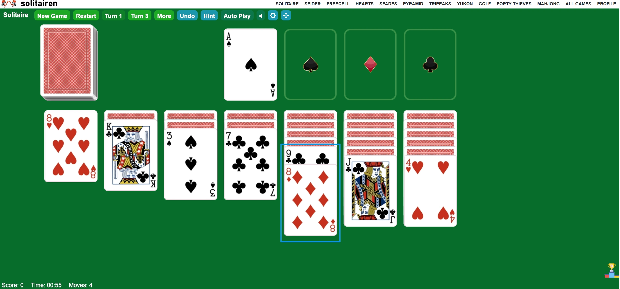 Forty-Nine Solitaire - Play Online