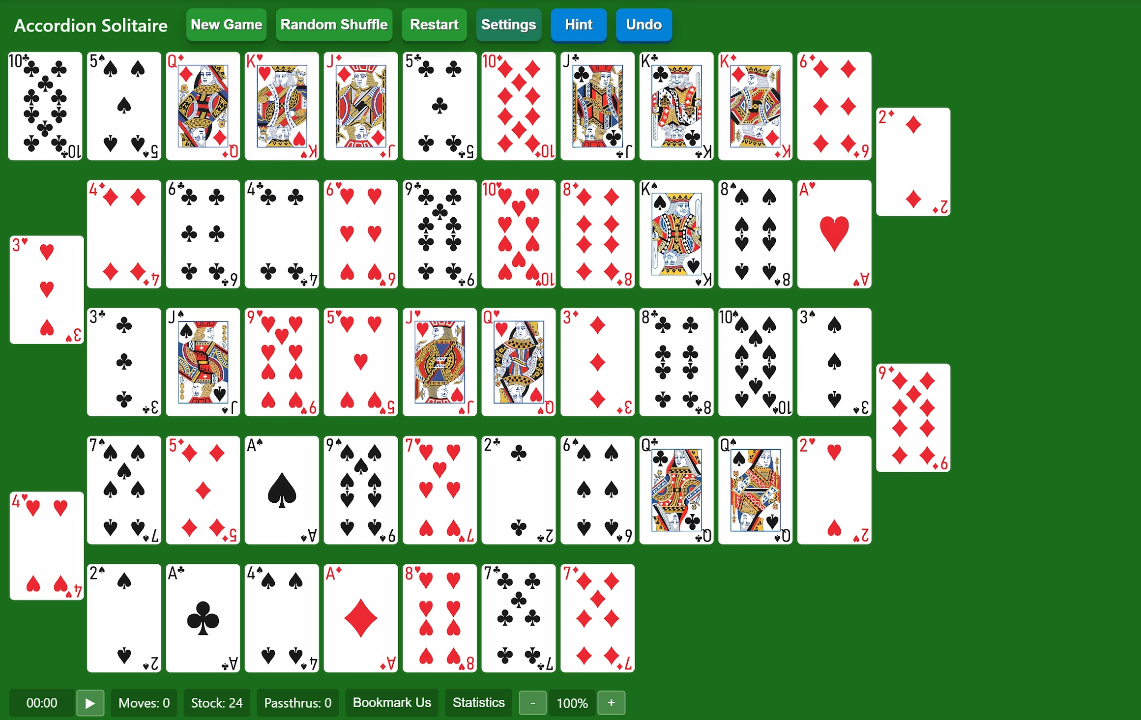 Start Accordion Solitaire