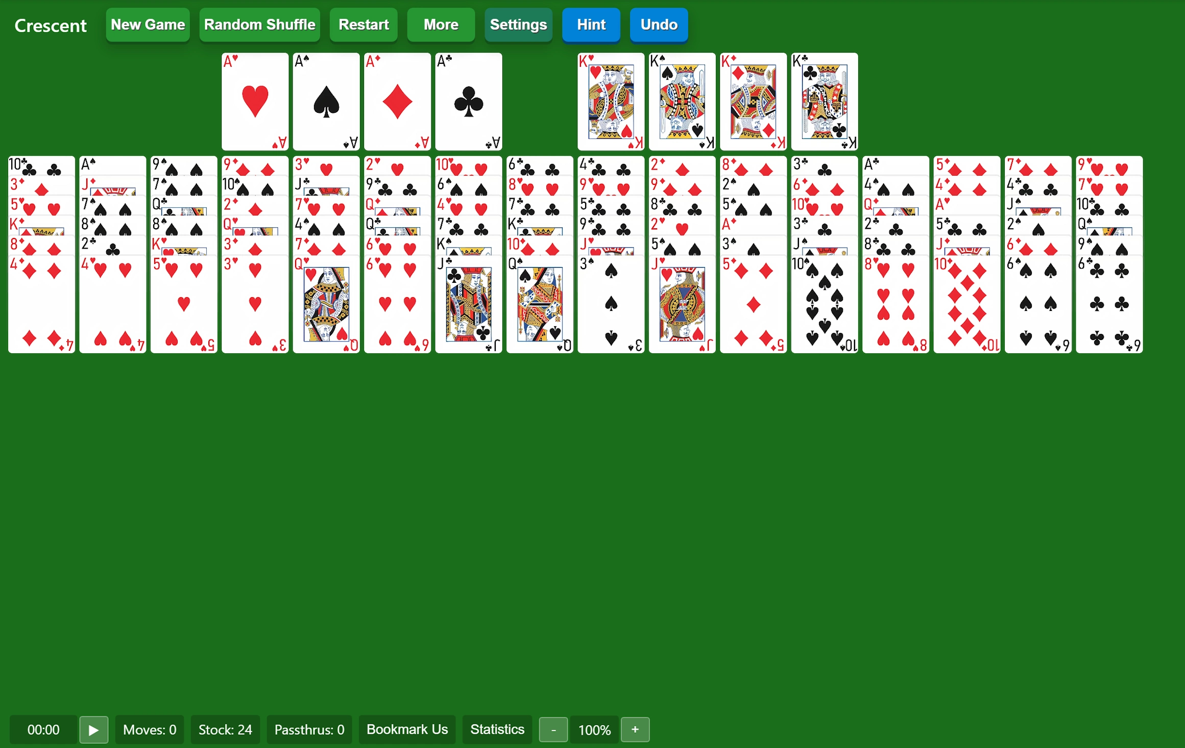 Start Crescent Solitaire