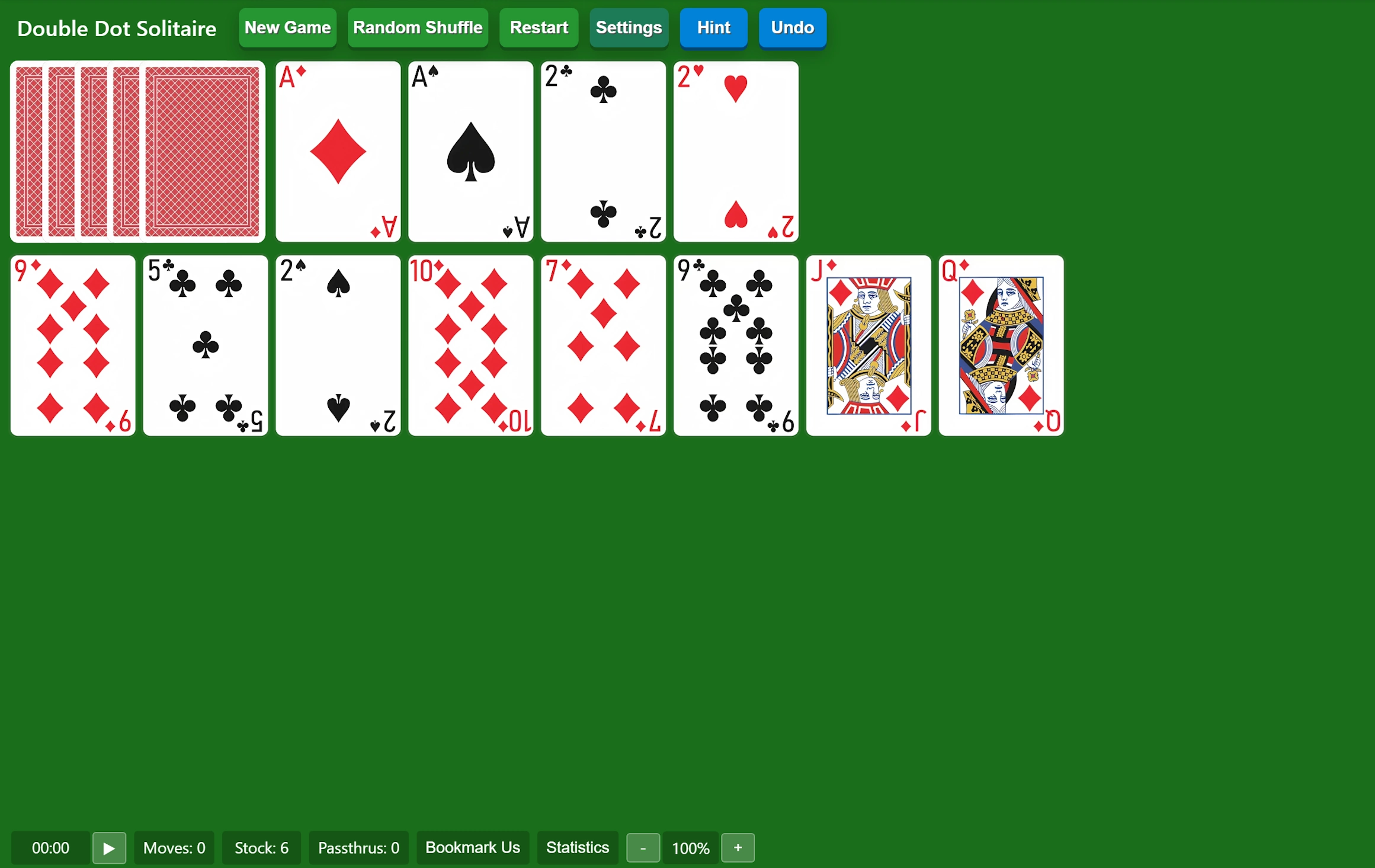 Start Double Dot Solitaire