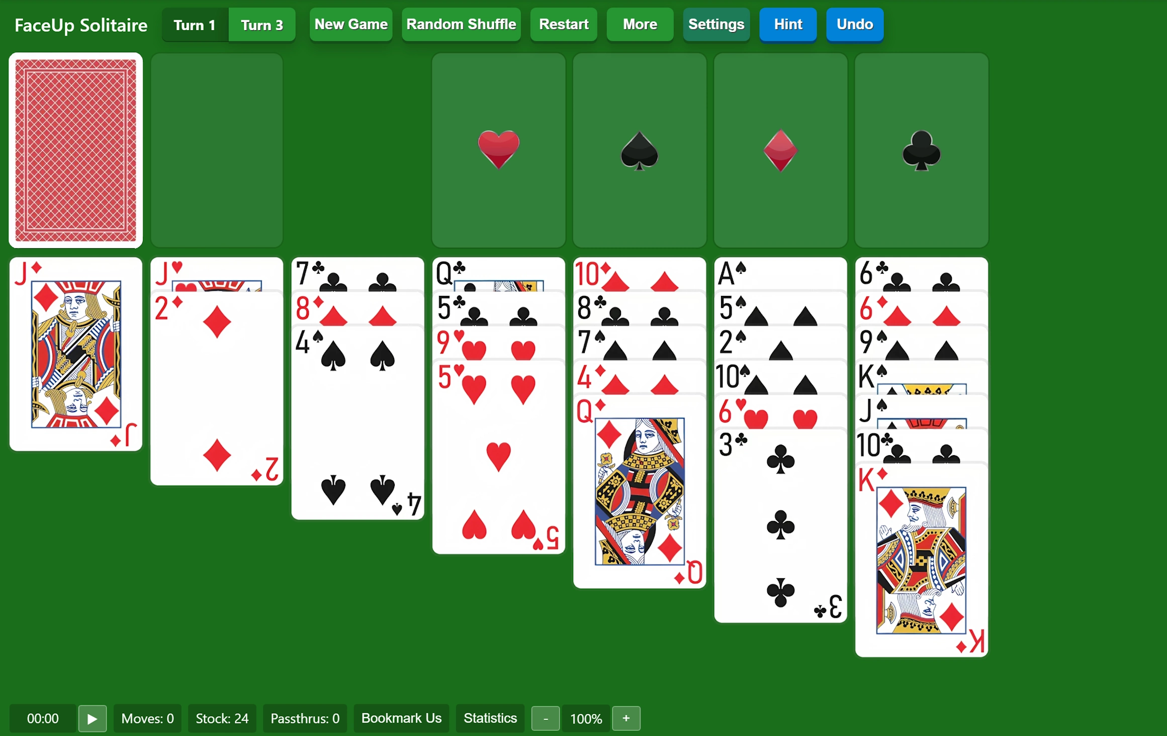 Start Face Up Solitaire