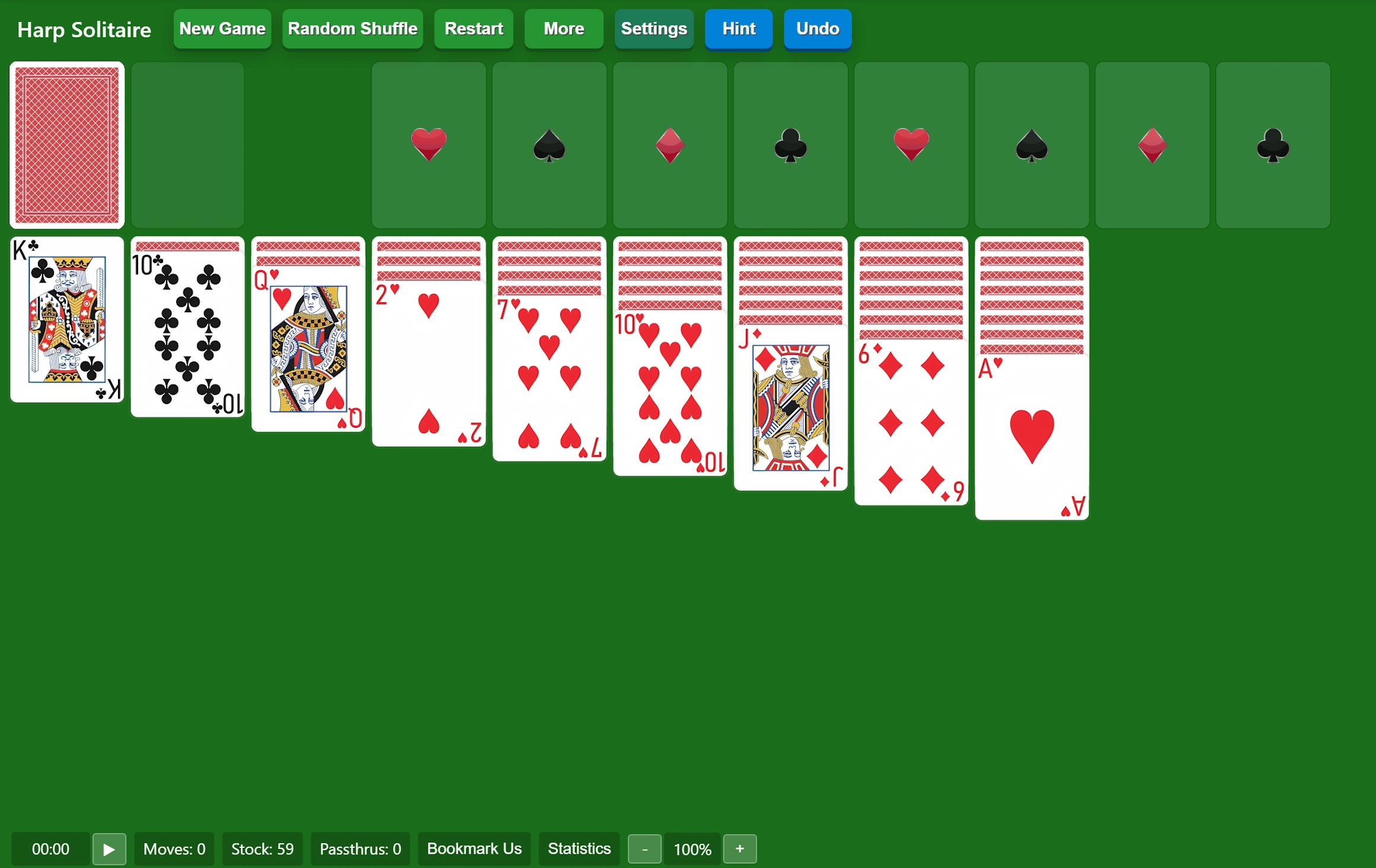 Start Harp Solitaire