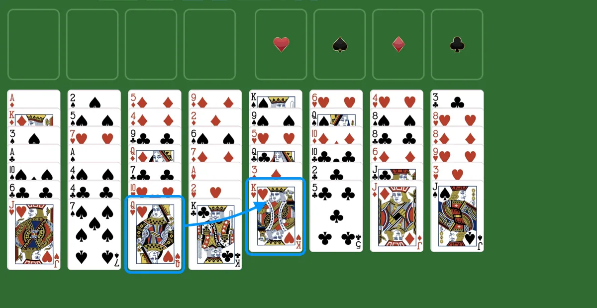 Move a card in bakers game