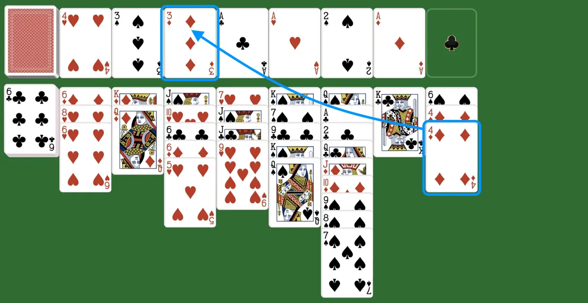 Move a card to a foundation pile in diplomat solitaire