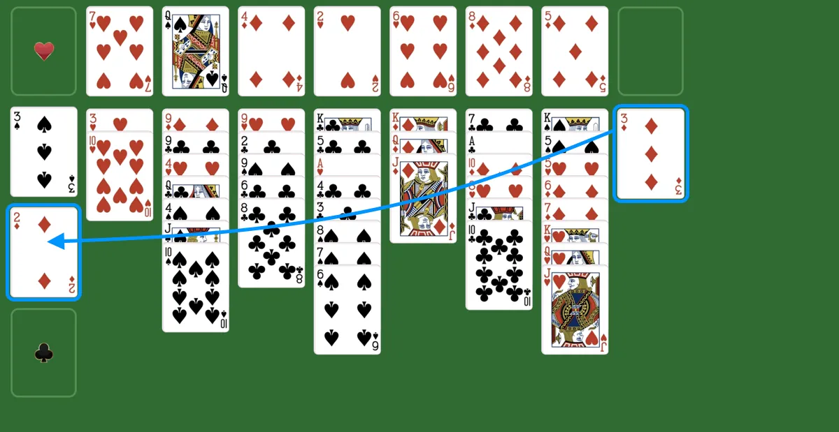 Move a card to a foundation pile in eight off solitaire