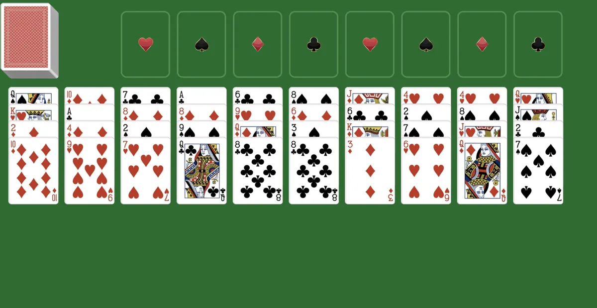 Start forty thieves solitaire game
