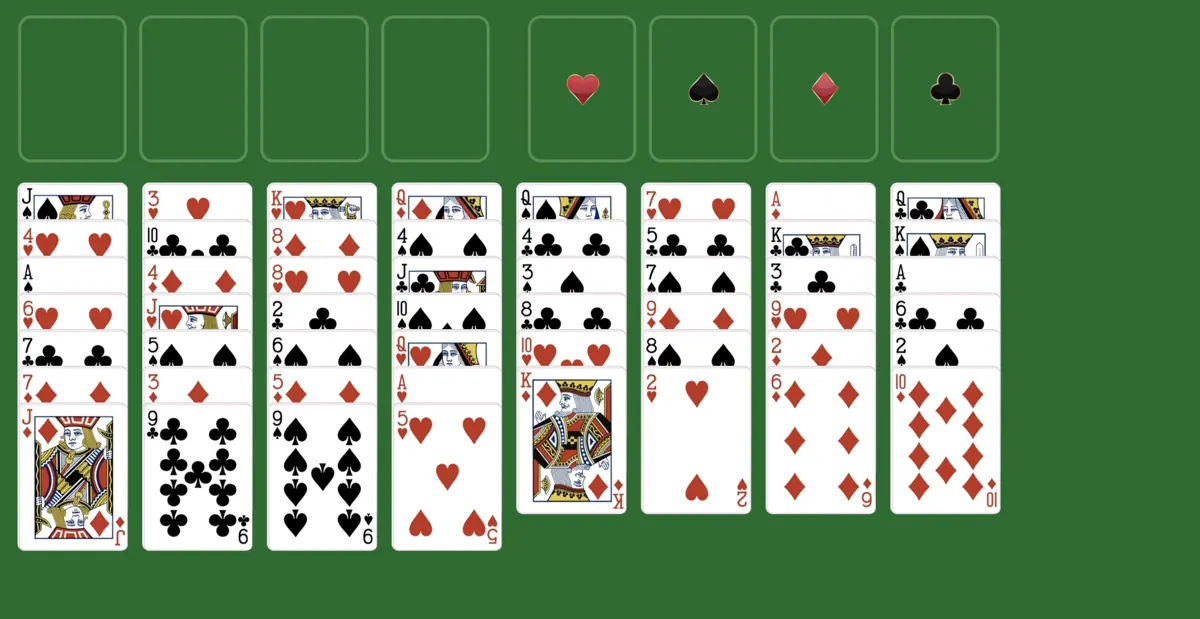 Cards are dealt in freecell