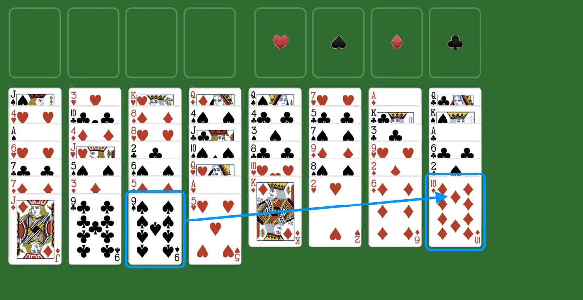 Arrange cards in freecell