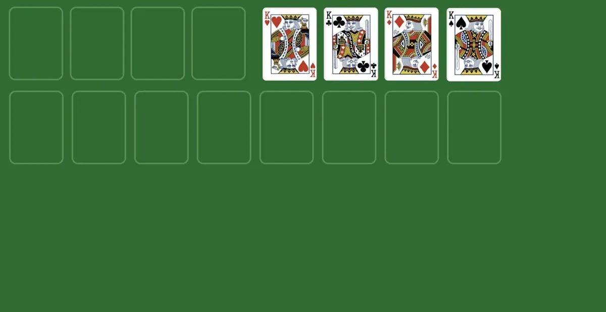 All cards are up in freecell