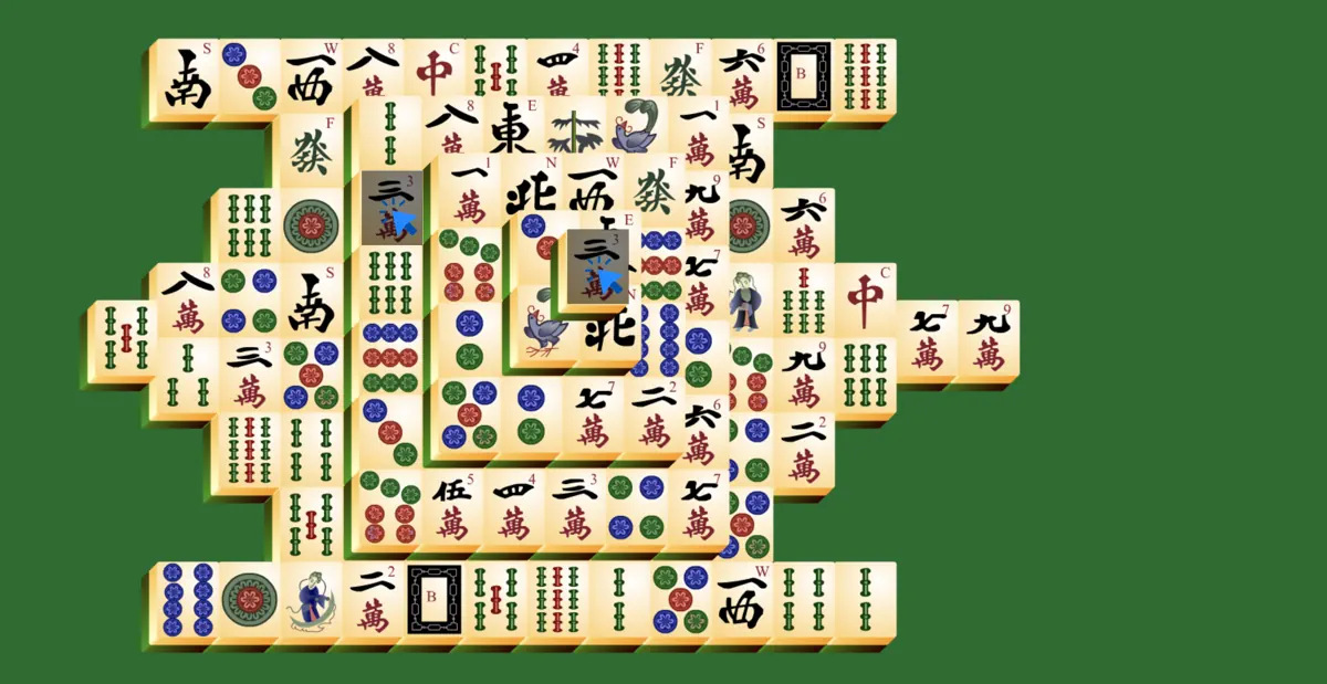Click on the same tiles in mahjong