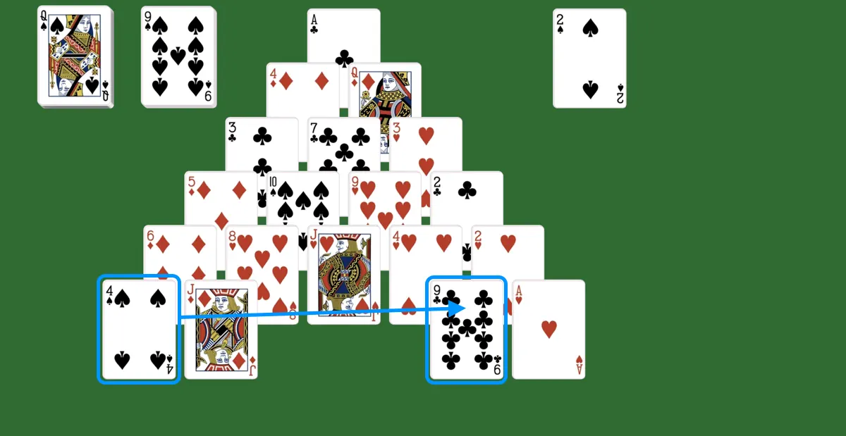 Pairs of 13 in pyramid solitaire