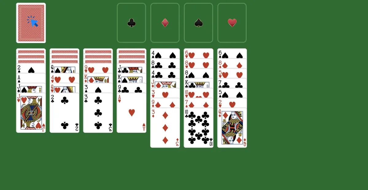 Deal cards from the stock pile in scorpion solitaire