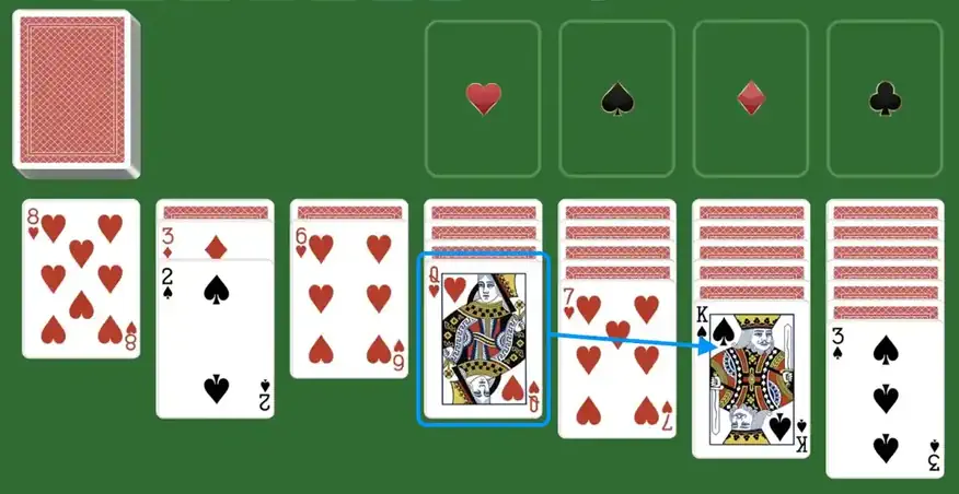 Move a card in solitaire