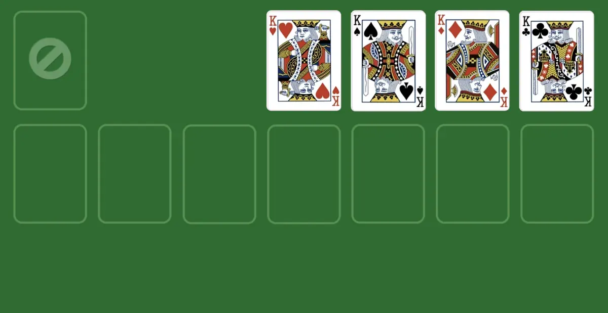 All cards are up in solitaire turn 3