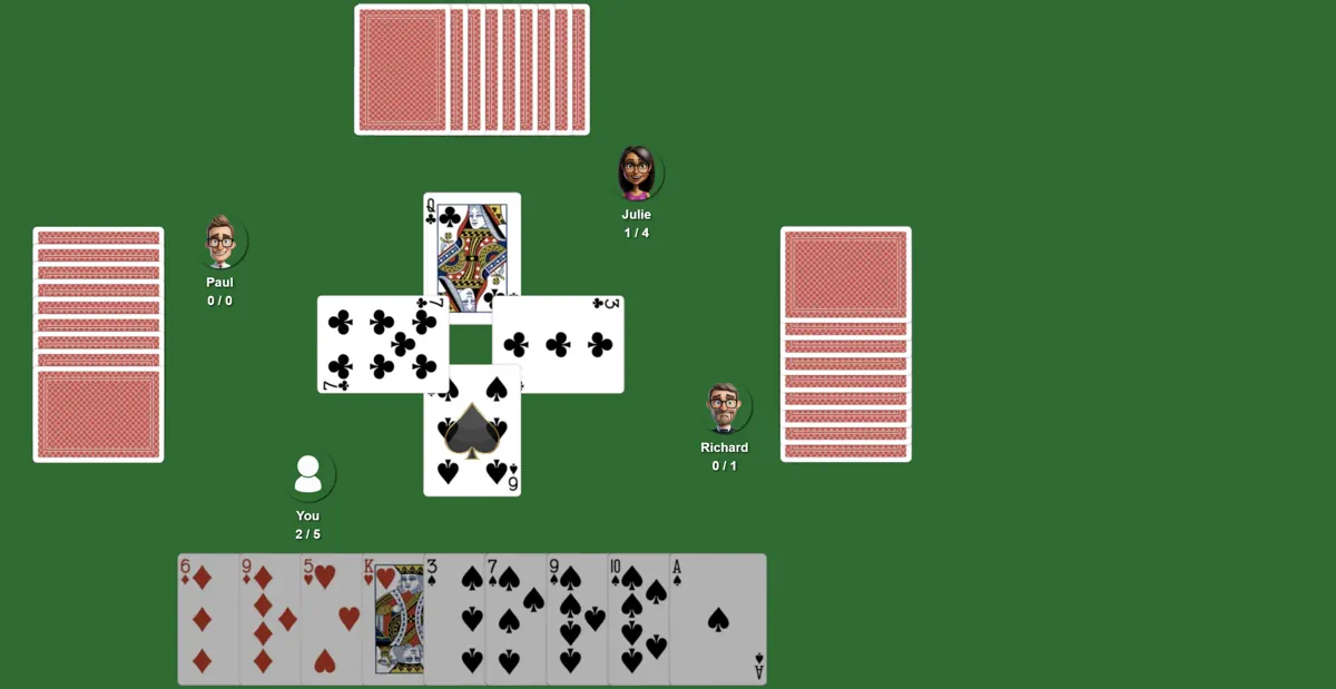 Play a Spades card in spades