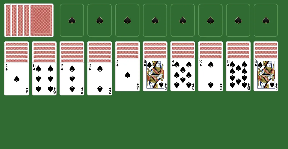 Deal cards in spider solitaire