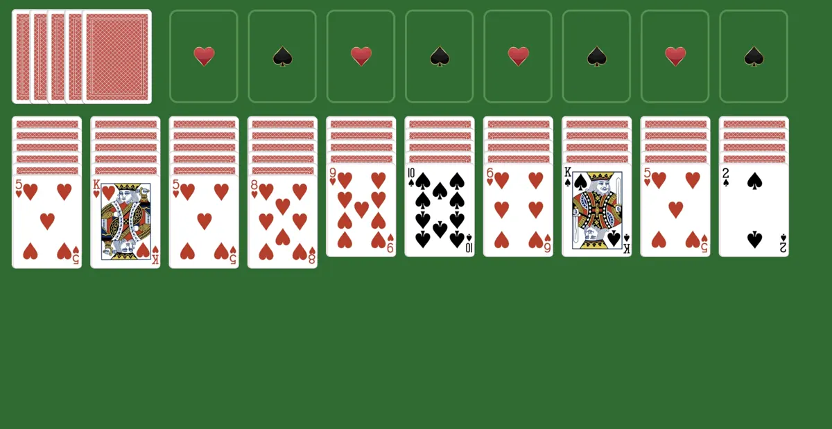 Deal cards in spider solitaire 2 suits