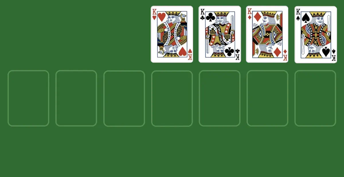 All cards are up in yukon solitaire