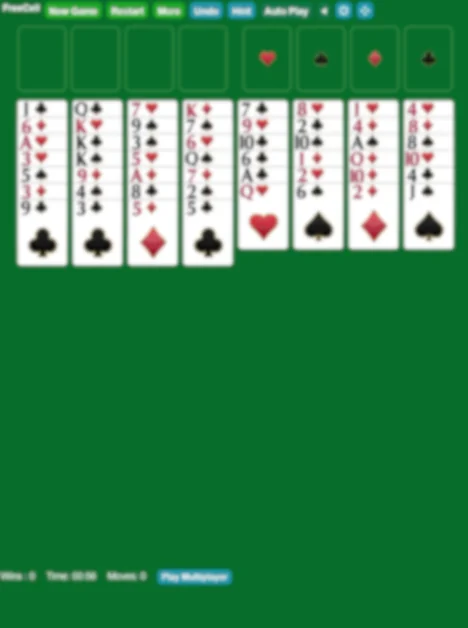 Start FreeCell Solitaire Game