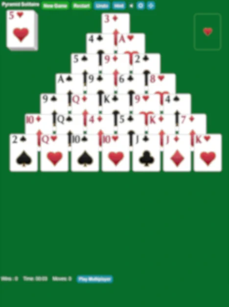 Start Pyramid Solitaire Game
