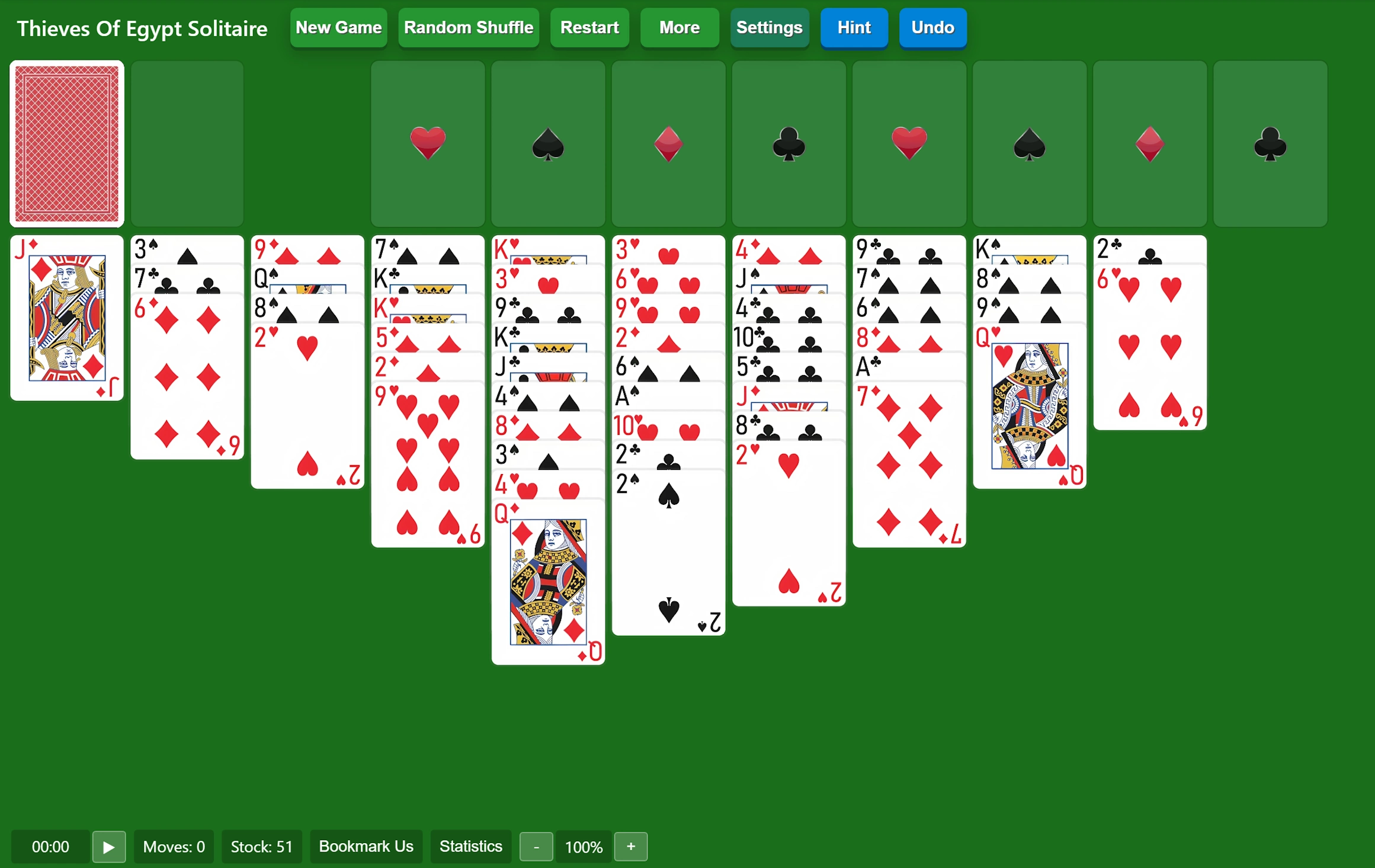 Start Thieves Of Egypt Solitaire